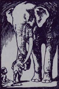 Elefánt és gyermek (litho)