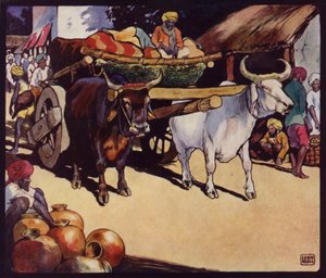 Indian Bullock-Waggon (színes litó)