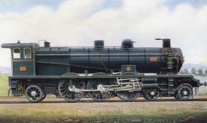 Két köztársaság terméke: "Pacific" típusú gőzmotor sz. 4501, Párizs - Orléans Railway. 1910 (litó)