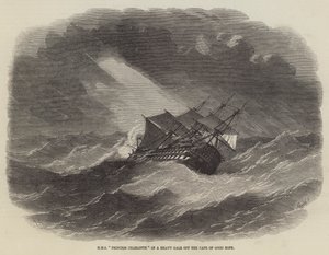 HMS Charlotte hercegnő egy nehéz kocsiban a Jóreménység fokánál