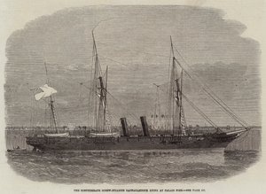 A Rappahannock nevű konföderációs csavargőzhajó a Calais mólónál fekszik alkotó: Edwin Weedon