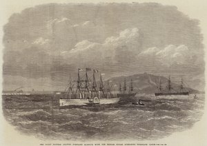 A Great Eastern elhagyja Portland kikötőjét a brit indiai tengeralattjáró-távíró kábellel