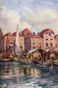 A Rajna: Dordrecht, A halpiac (színes litográfia) alkotó: Effie Jardine