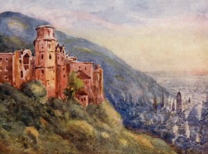 A Rajna: Heidelberg (színes litográfia).
