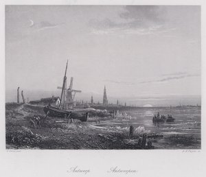 Antwerpen (metszet) alkotó: Egidius Linnig