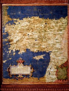 Anatólia térkép, amelyet Egnazio Danti (1536-1586) matematikus, kozmográfus és olasz építész készített. 1567 körül. Firenze, Palazzo Vecchio, Sala del Mappamondo