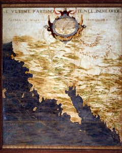A Nyugat-Indiák határai és az ismeretlen földek térképét Egnazio Danti (1536-1586) matematikus, kozmográfus és olasz építész készítette. 1567 körül. Firenze, Palazzo Vecchio, Sala del Mappamondo
