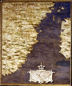 Afrika térképe, a „Sala delle Carte Geografiche” (Földrajzi Térképek Csarnoka) 1570 körül (olaj, panel) alkotó: Egnazio Danti
