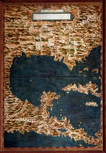 Mexikó, Kuba, Florida és Jamaica Egnazio Danti (1536-1586) matematikus, kozmográfus és olasz építész által készített térkép. 1567 körül. Firenze, Palazzo Vecchio, Sala del Mappamondo