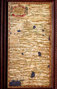 Egnazio Danti (1536-1586) matematikus, kozmográfus és olasz építész által készített Indosztán (Hindustan) a Gangesz-kártya tetején. 1567 körül. Firenze, Palazzo Vecchio, Sala del Mappamondo