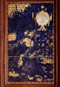 A Molucca-szigetek térképét Egnazio Danti (1536-1586) matematikus, kozmográfus és olasz építész készítette. 1567 körül. Firenze, Palazzo Vecchio, Sala del Mappamondo alkotó: Egnazio Danti