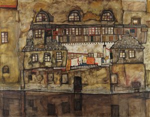 Házfal a folyón alkotó: Egon Schiele