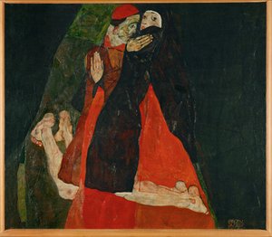 Bíboros és apáca, simogatás (olaj, vászon) alkotó: Egon Schiele