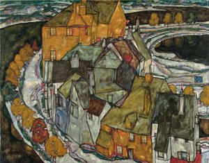 A Häuserbogen II („Szigetváros”) alkotó: Egon Schiele