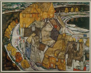 A házak íve II ... (olaj, vászon) alkotó: Egon Schiele