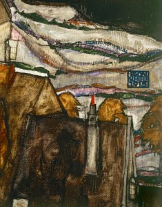A házak íve II ... (olaj, vászon) alkotó: Egon Schiele