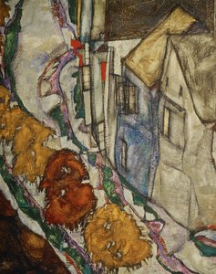 A házak íve II ... (olaj, vászon) alkotó: Egon Schiele