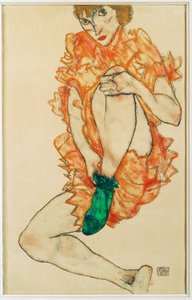 A zöld harisnya (gouache és ceruza) alkotó: Egon Schiele