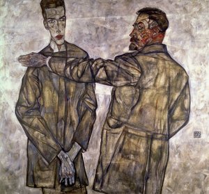 Otto és Heinrich Benesch kettős portréja, 1913 alkotó: Egon Schiele