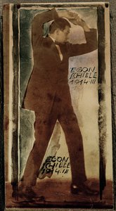 Egon Schiele felemelt karral ... (fotó) alkotó: Egon Schiele