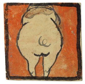 Entwurf für eine Wanddekoration im Atelier Wattmanngasse (Schwein von hinten?) alkotó: Egon Schiele