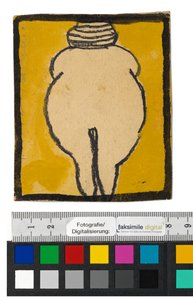 Entwurf für eine Wanddekoration im Atelier Wattmanngasse (Venus von Willendorf) alkotó: Egon Schiele