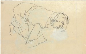 Erich Lederer profilban, kézfejjel, 1912 alkotó: Egon Schiele