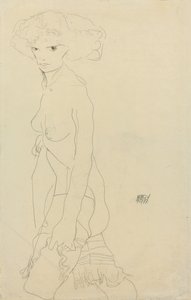 Női akt; Madchenakt, 1911 alkotó: Egon Schiele
