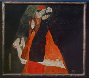 Kardinal und Nonne, Kardinal és apáca ... (olaj, vászon) alkotó: Egon Schiele