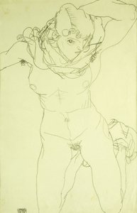Térdelő akt elölről; Térdelő akt elölről, 1914