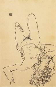Térdelő női akt, 1917