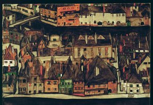 Krumau, Csehország (festmény, vászon) alkotó: Egon Schiele