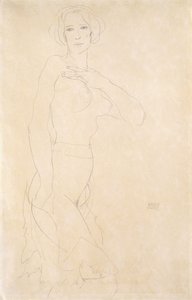 Nude Girl; Madchenakt, 1912 alkotó: Egon Schiele