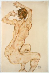 Akt felemelt karokkal ... (gouache és ceruza) alkotó: Egon Schiele