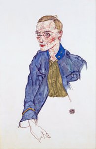 Egyéves önkéntes tizedes - Schiele, Egon (1890-1918) - 1916 - Ceruza, Gouache papíron - 48x31,3 - Leopold Múzeum, Bécs alkotó: Egon Schiele