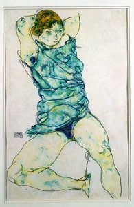 Fekvő lány alkotó: Egon Schiele