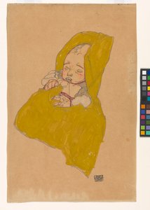 Säugling im Wickelpolster alkotó: Egon Schiele