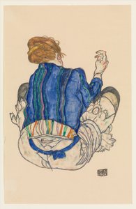 Sitzende Frau, Rückenansicht alkotó: Egon Schiele
