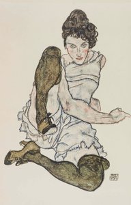 Ülő nő felhúzott lábakkal, 1917. alkotó: Egon Schiele