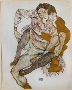 Ülő pár alkotó: Egon Schiele
