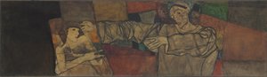 Önarckép modellel alkotó: Egon Schiele