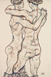 Ölelkező meztelen lányok alkotó: Egon Schiele