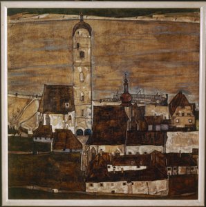 Stadt Stein II (festmény, vászon) alkotó: Egon Schiele