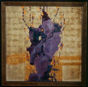 Stilizált virág dekoratív háttér előtt ... (bronz) alkotó: Egon Schiele