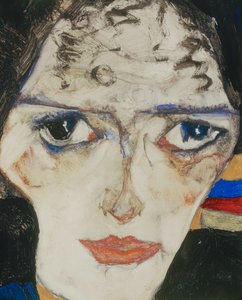 Gyászoló nő (olaj, fa) alkotó: Egon Schiele