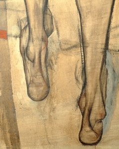 Női akt vállkendővel, töredék ... (festmény, vászon) alkotó: Egon Schiele