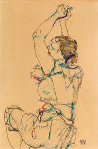 Felemelt karú nő, 1914. alkotó: Egon Schiele
