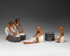 Pékek és sörfőzők Meketre sírjából, i. e. 1981–1975. (fa, gesso, festék, len)