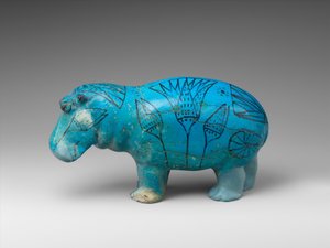 Álló víziló, ie 1900 körül (fajansz) alkotó: Egyptian 12th Dynasty