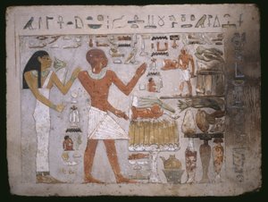 Faltöredék Amenemhet és felesége Hemet sírjából, Középbirodalom alkotó: Egyptian 12th Dynasty